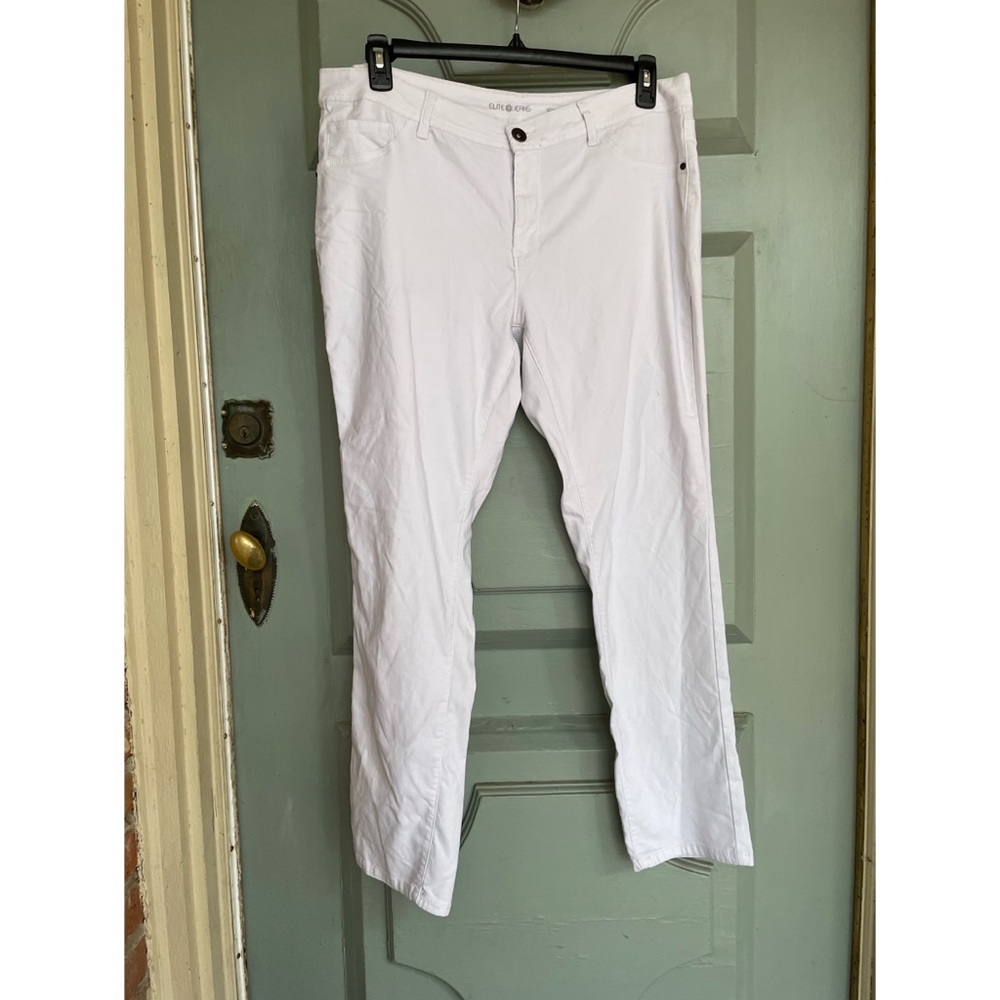 ELITE white stretch jeans size 16